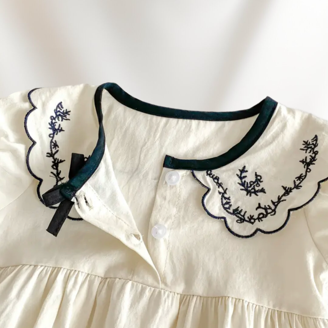 Baby girl summer black emboidered Romper