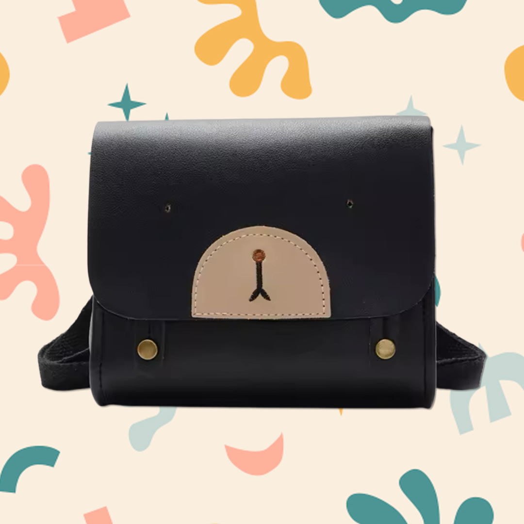 Leather Square Bear Mini backpack