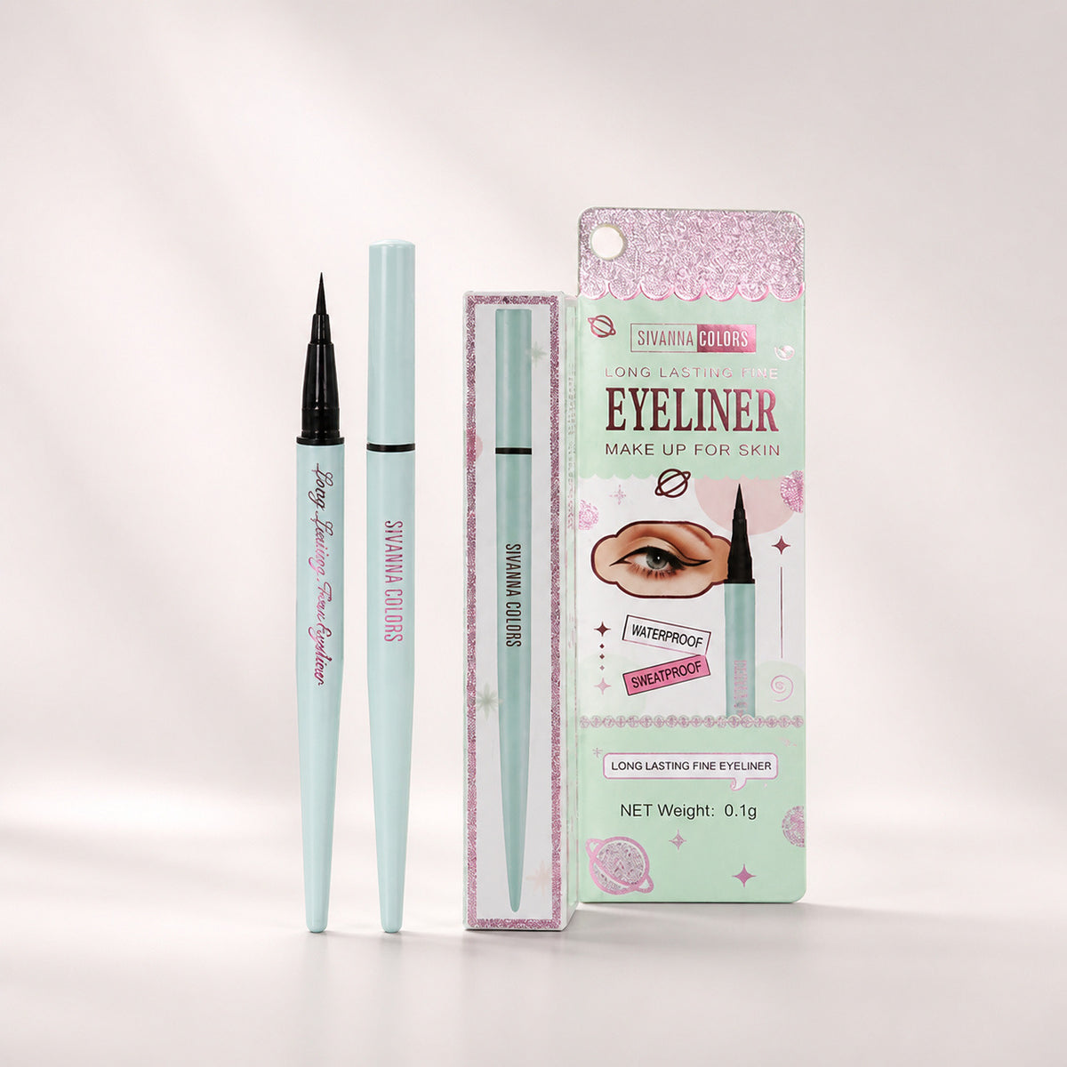 Sivanna Long Lasting Fine Eyeliner 0.8g. Black