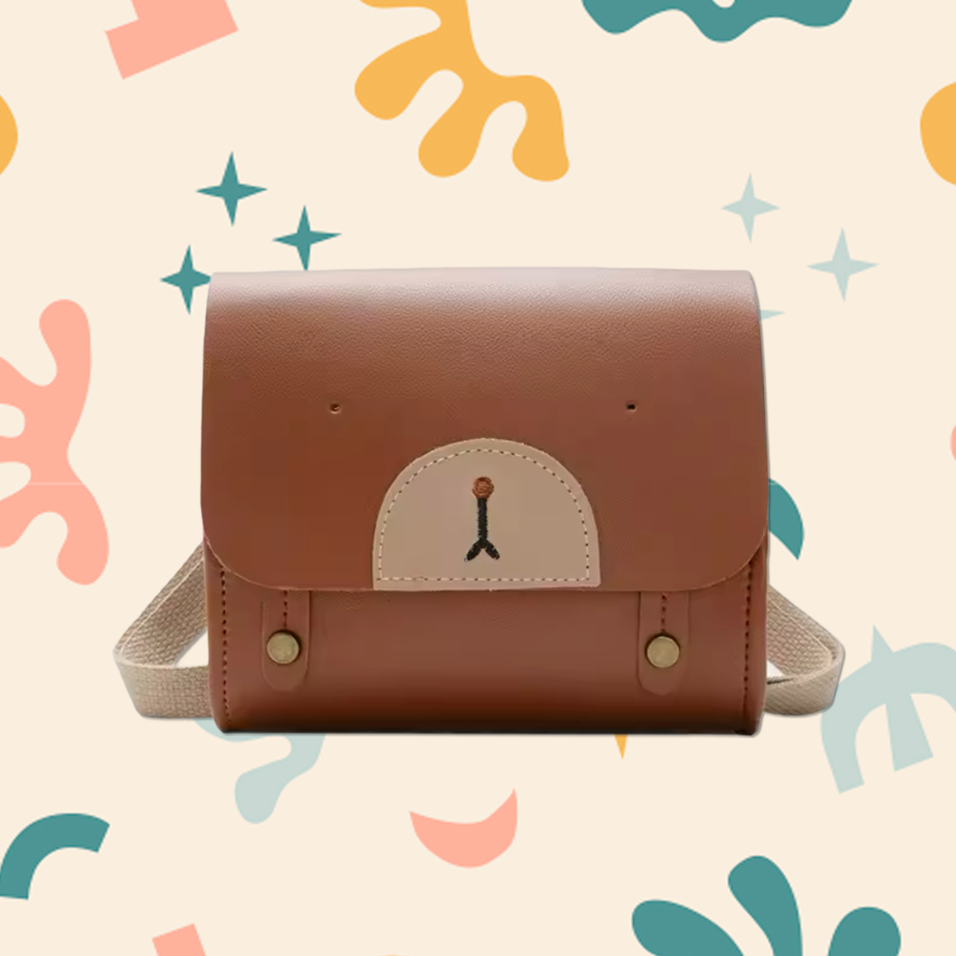 Leather Square Bear Mini backpack