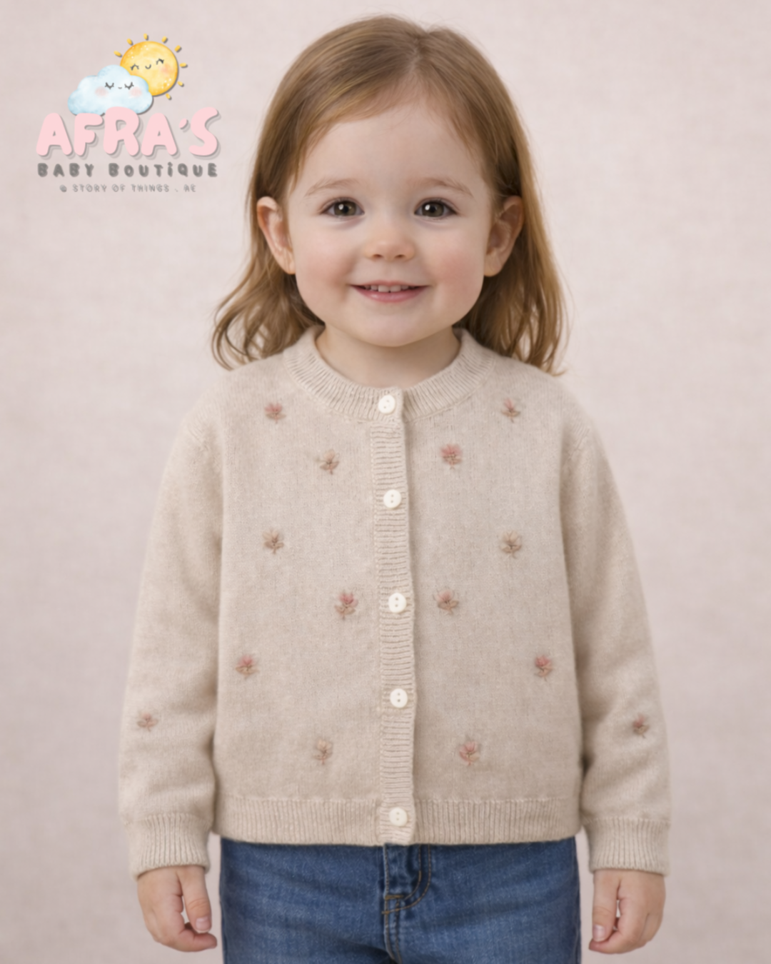 Beige Floral sweater