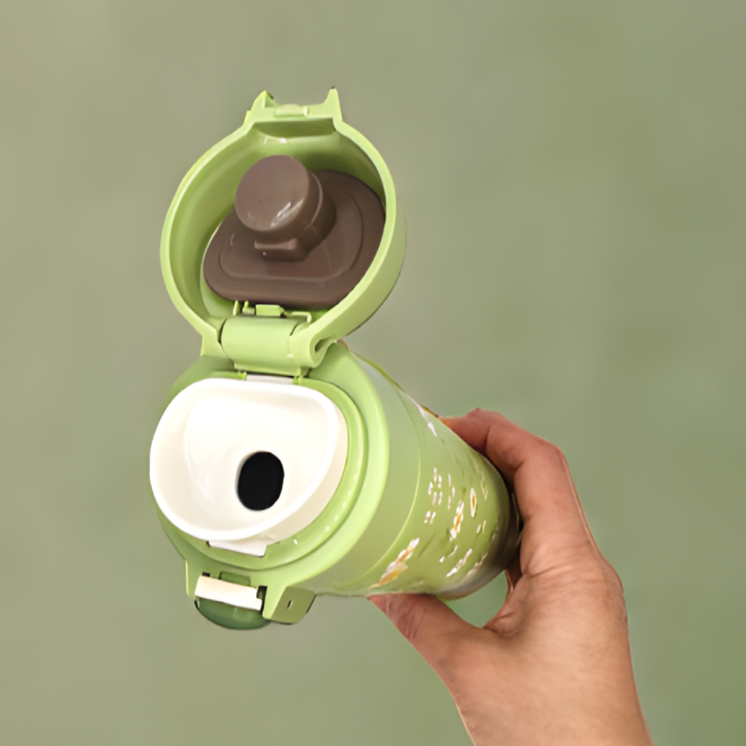 Green floral Hot water flask bottle