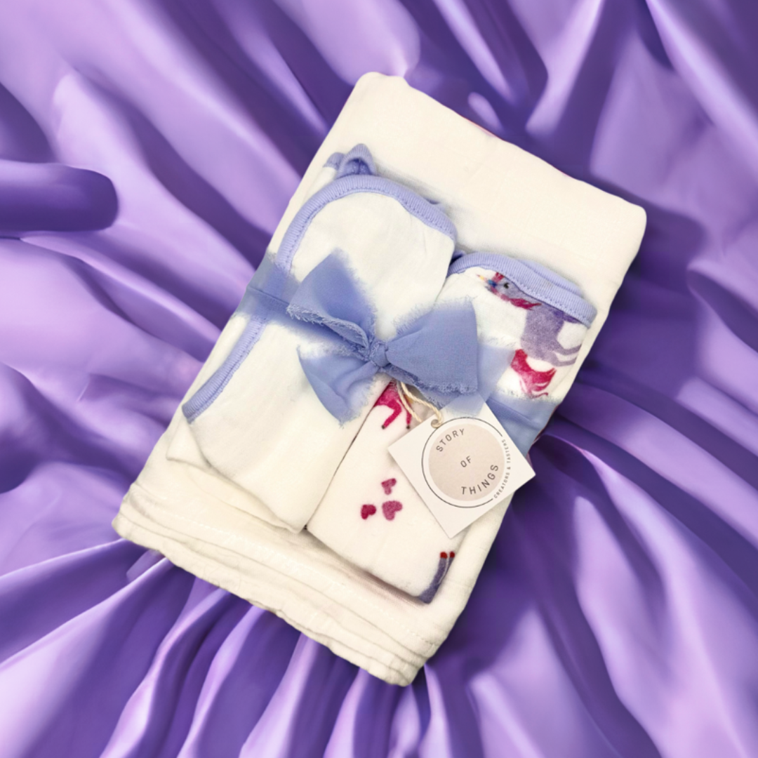 Fairytale Swaddle & Burp towels bundle (set of 3)
