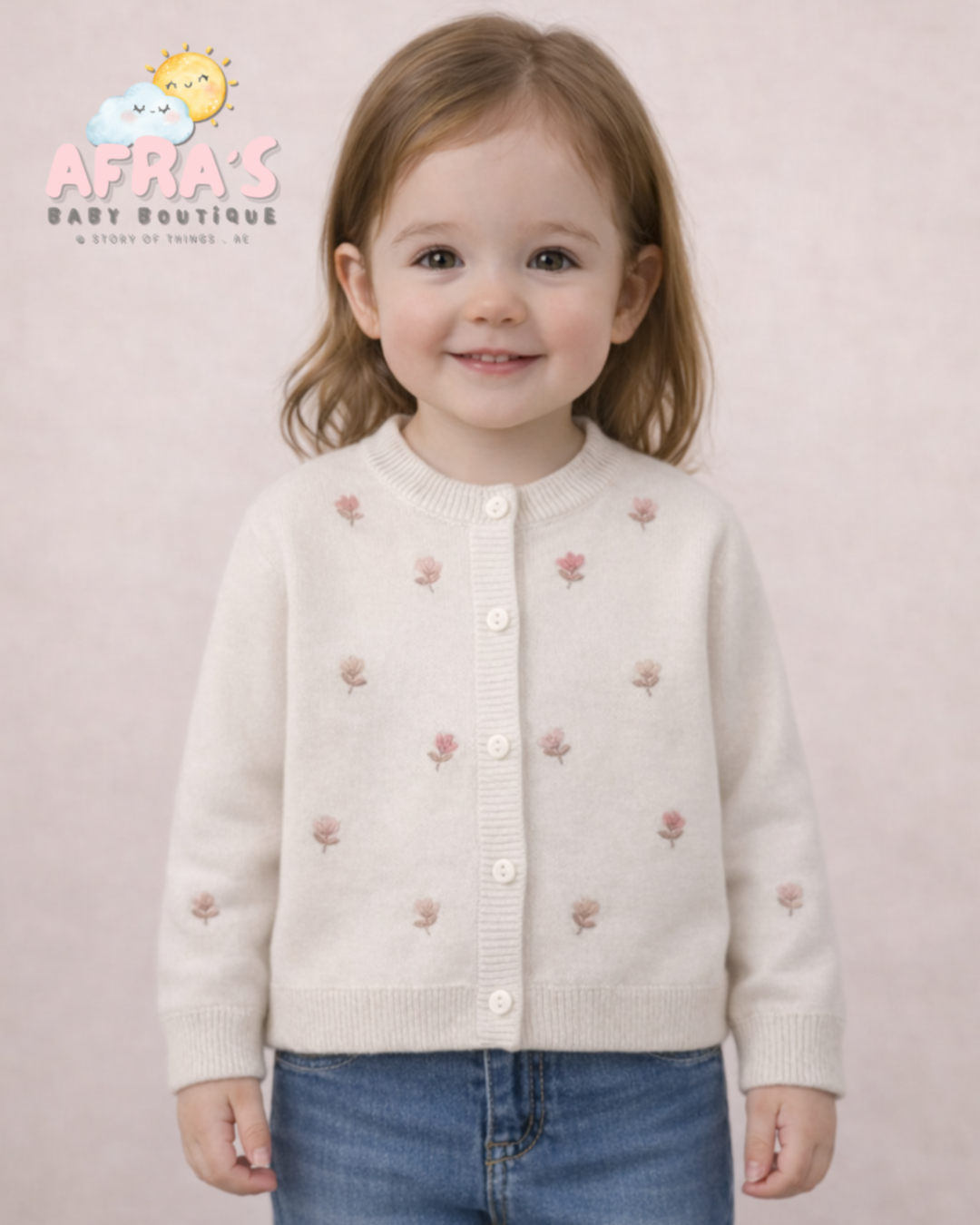 White Floral sweater