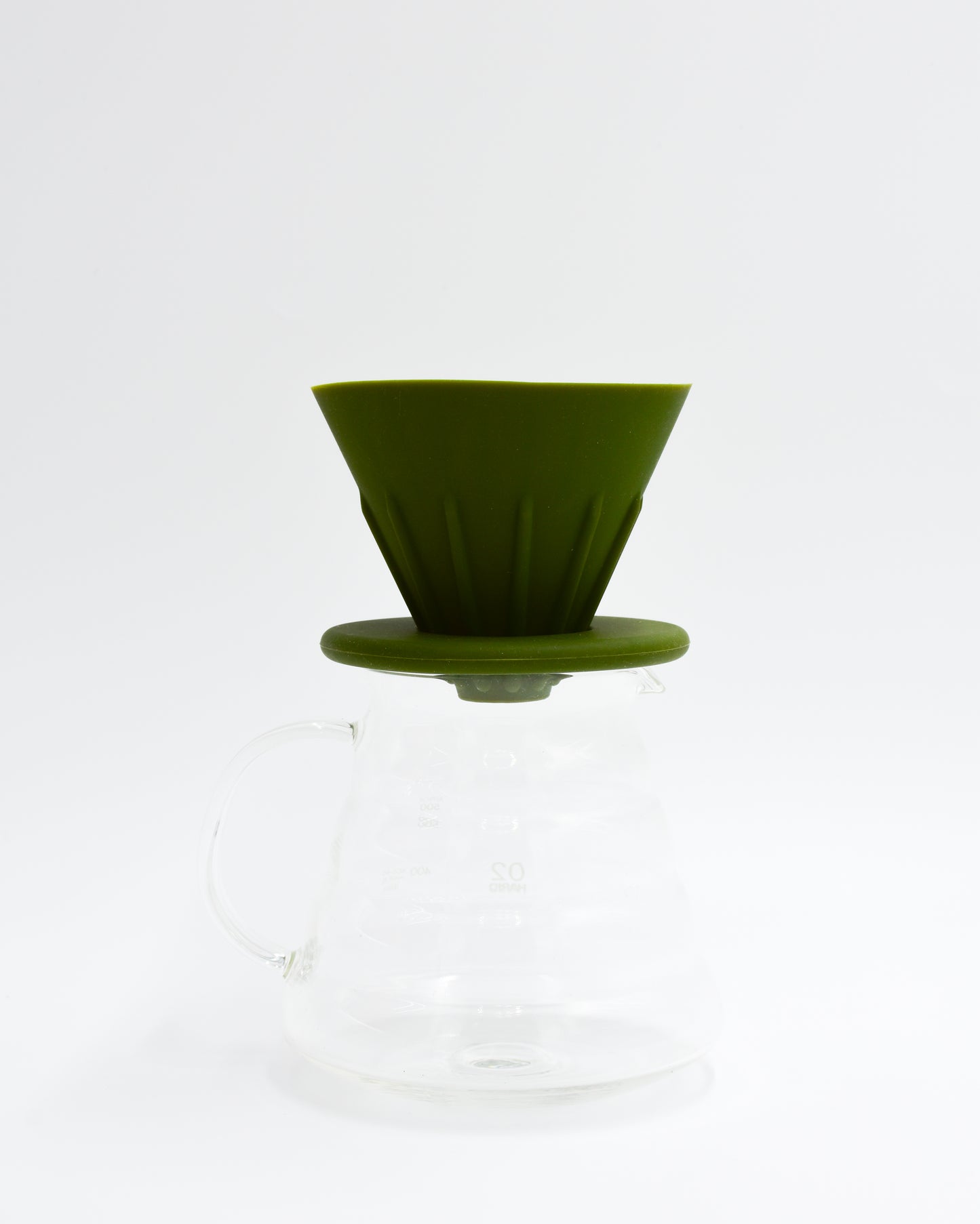 SILICONE COFFEE DRIPPER WITH BASE - GREEN