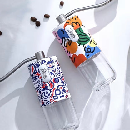 مطحنة رحلات يدوية مغطاة بقاعدة من الجلد - جلد كركمي