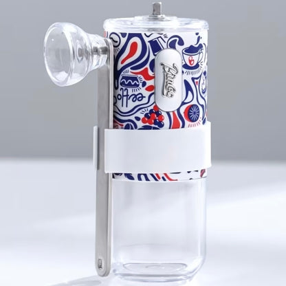 مطحنة رحلات يدوية مغطاة بقاعدة من الجلد - جلد كركمي