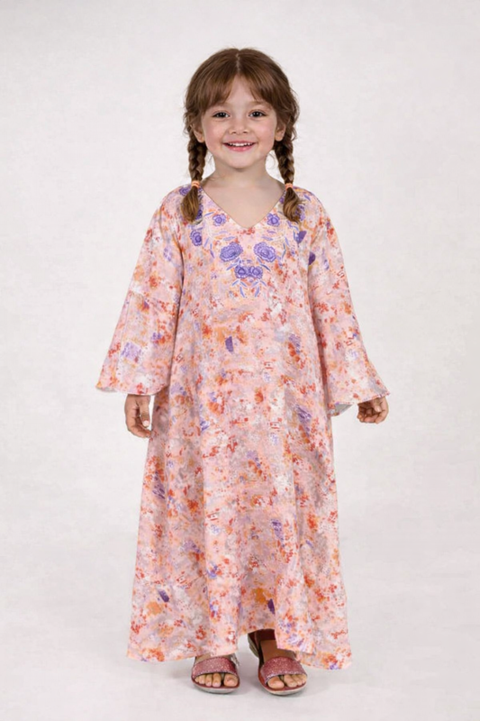 Purple flowers kids Jalabiyya