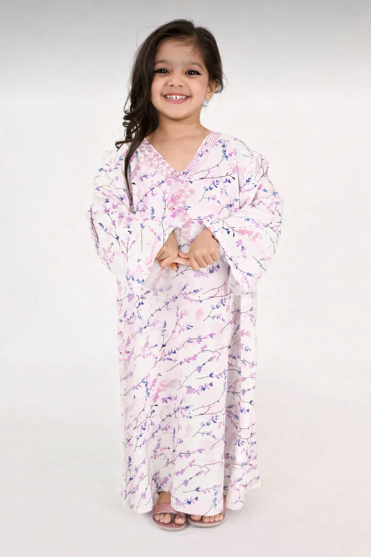 Pink flowers kids Jalabiyya