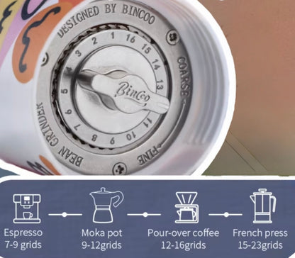 مطحنة رحلات يدوية مغطاة بقاعدة من الجلد - جلد كركمي