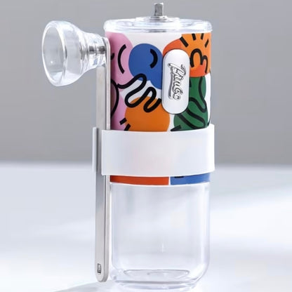 مطحنة رحلات يدوية مغطاة بقاعدة من الجلد - جلد كركمي