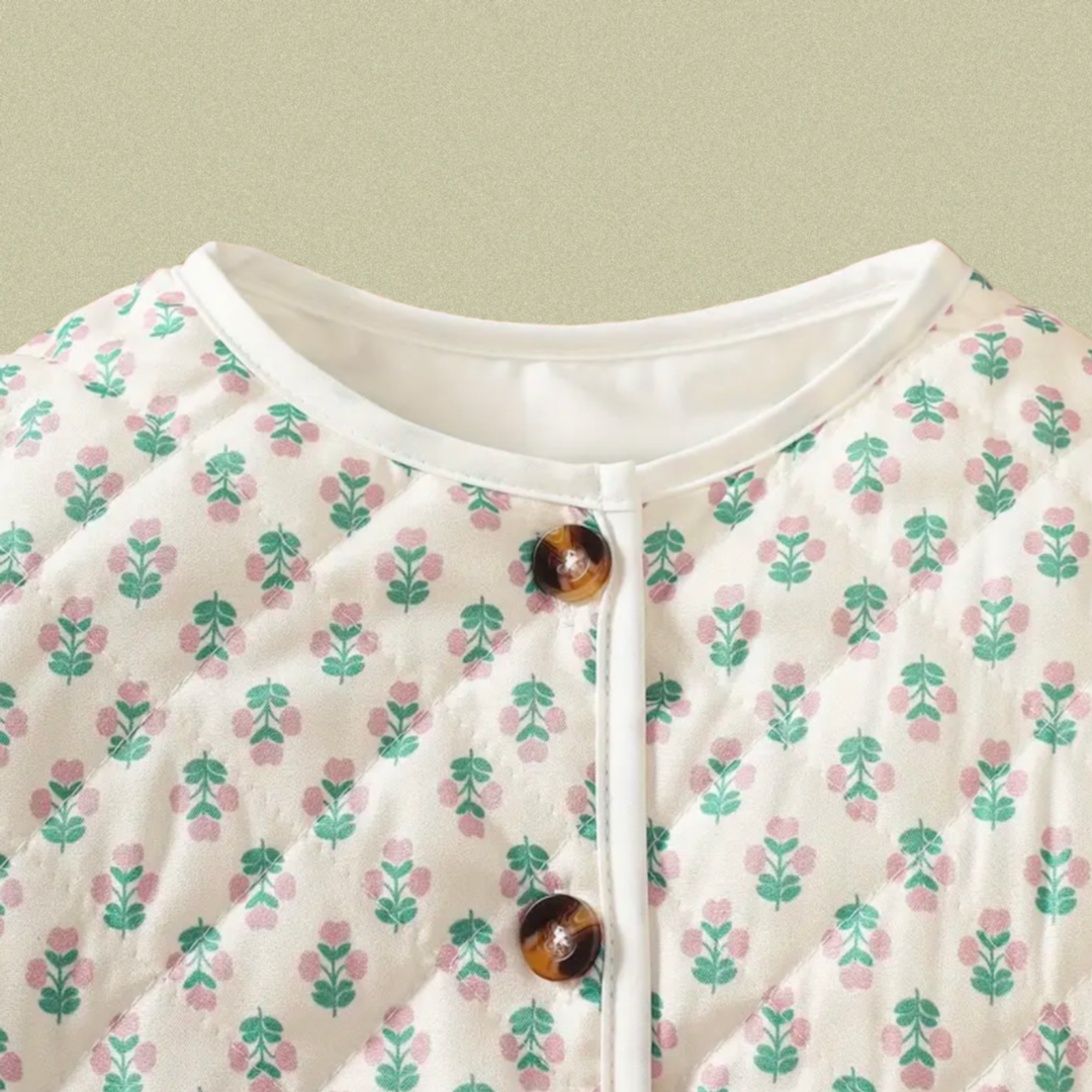 جاكيت مبطن مزين بالزهور