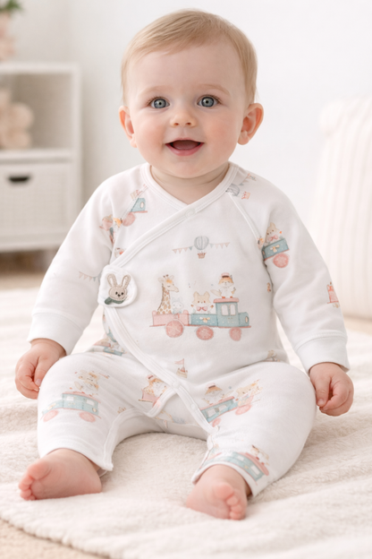 بدلات نوم قطنية لحديثي الولادة