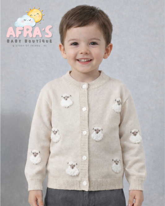 كنزة صوفية بيج اللون من جلد الغنم