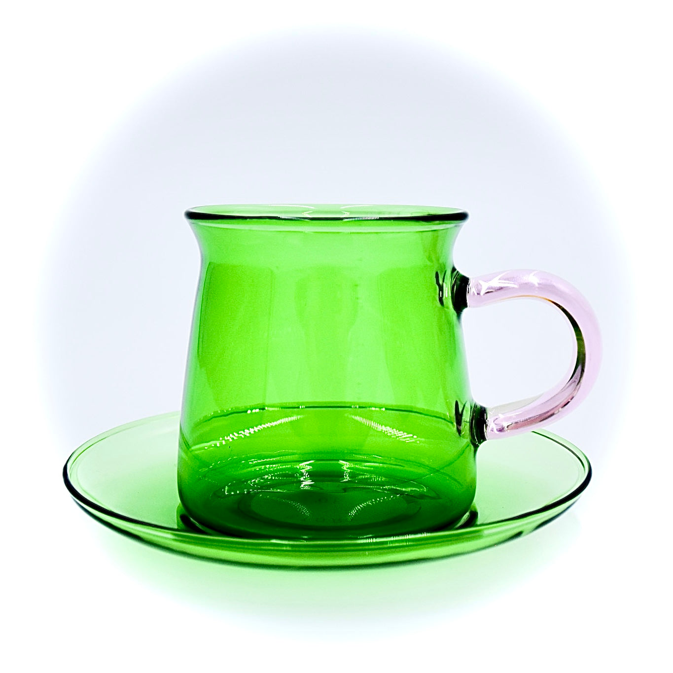 CLEAR GREEN SOT CUP & SUACER SET