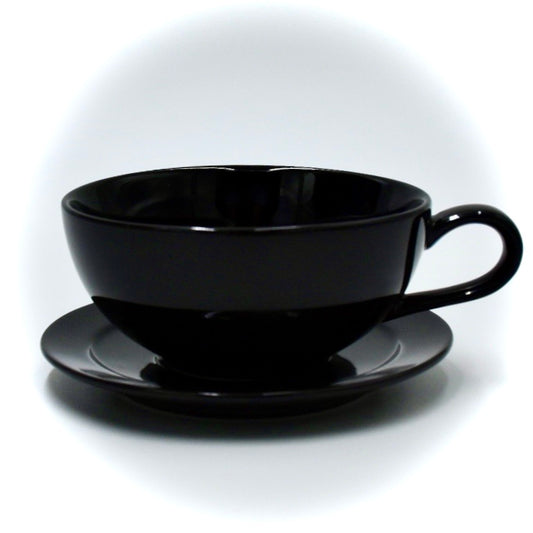 Solid Black Latte CUP & SAUCER