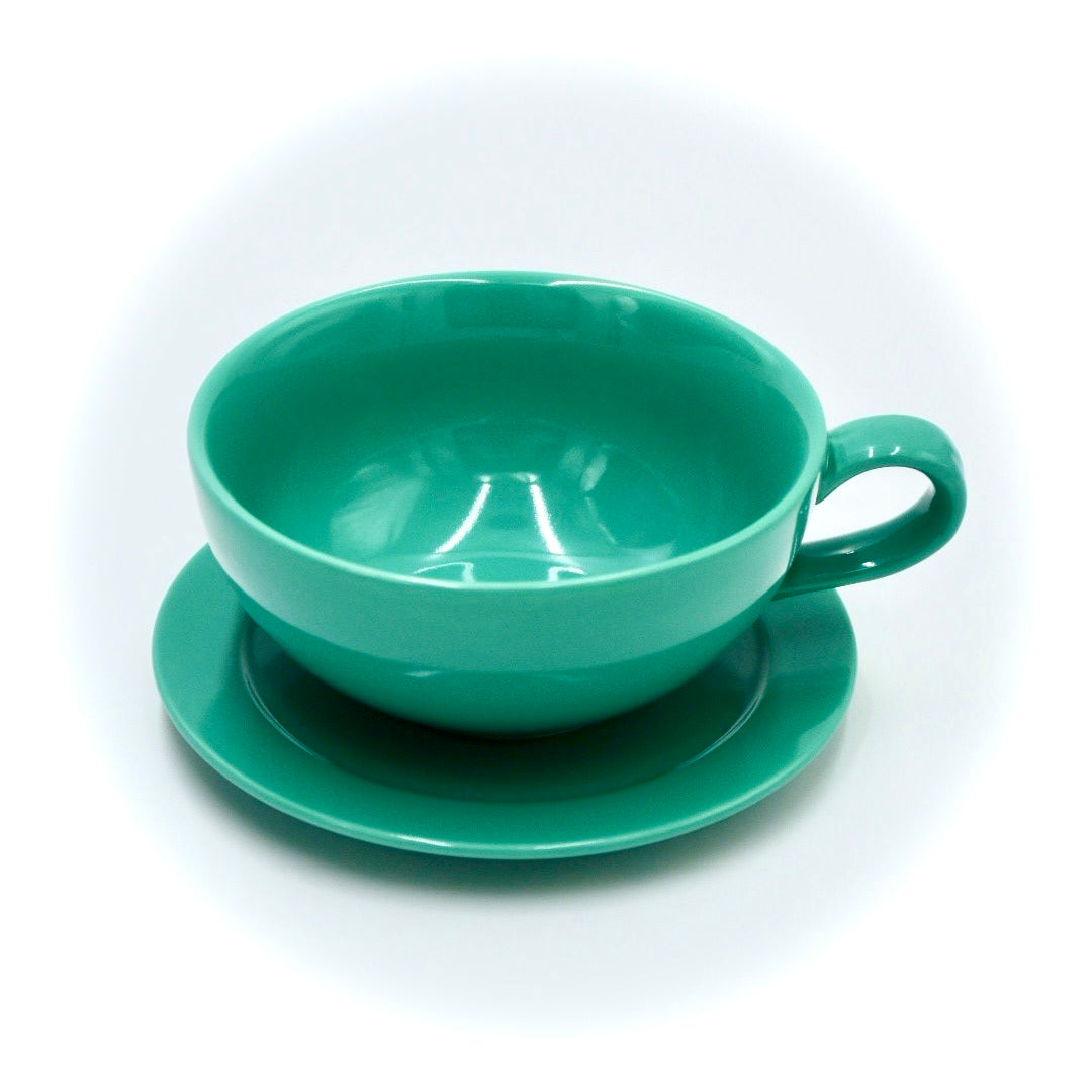 Solid Teal Latte CUP & SAUCER