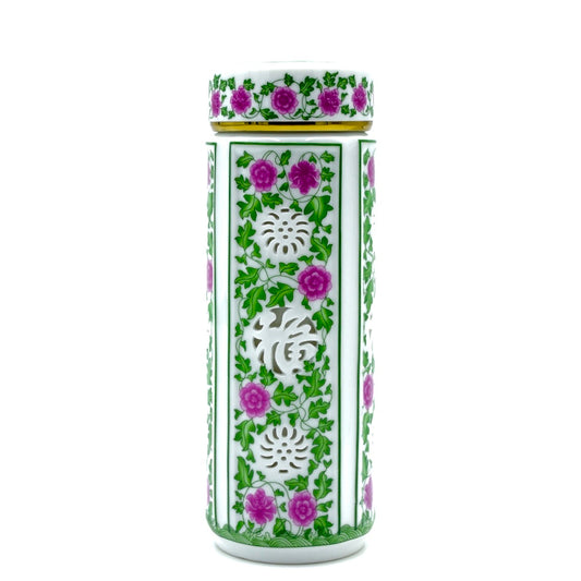 CHINESE BLOSSOM CERAMIC TUMBLER